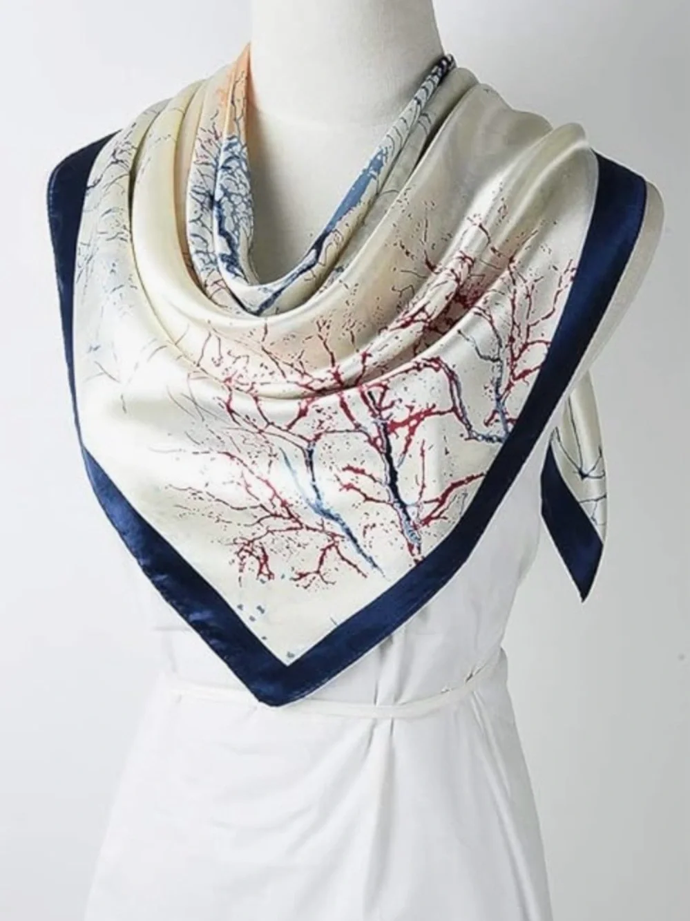 NWT CORCIOVA 35 x 35 Satin Square Scarf Silk-Feel Hair Wrap, Large Bandana